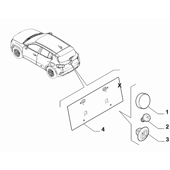 Jeep Avenger 2023-Present Rear Bumper Plate Support