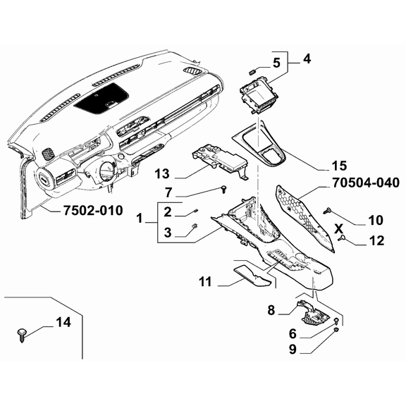 Jeep Avenger 2023-Present Dashboard (Console) Screw