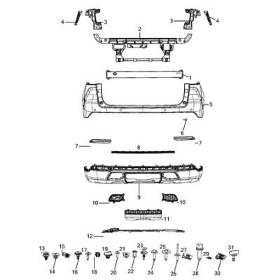 Jeep Grand Cherokee 2021-Present Rear Bumper And Fascia Plug