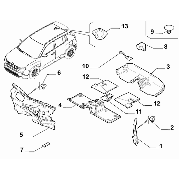 Jeep Avenger 2023-Present Insulation And Padding Lining