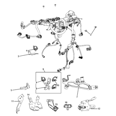 Jeep Compass 2017-Present Wiring, Powertrain Bracket