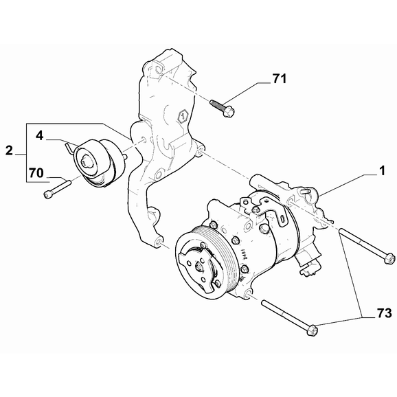 Jeep Avenger 2023-Present Air Conditioning Compressor Screw