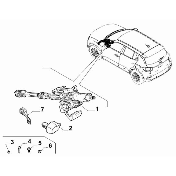 Jeep Avenger 2023-Present Steering Gear Electric Power Steering Shaft