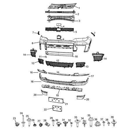 Jeep Grand Cherokee 2021-Present Front Bumper And Fascia Bumper