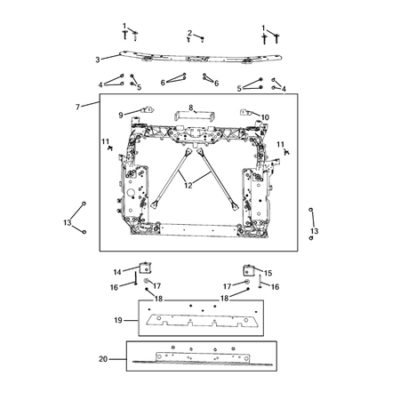 Jeep Grand Cherokee 2021-Present Radiator And Related Parts; Charge Air Cooler Support