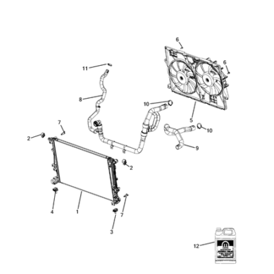 Jeep Cherokee 2014-2018 Radiator And Related Parts; Charge Air Cooler Electrofan