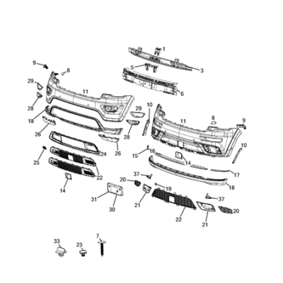 Jeep Grand Cherokee 2011-2020 Front Bumper And Fascia Seal Gasket