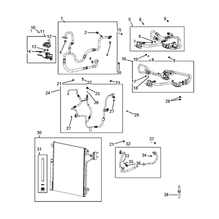 Jeep Grand Cherokee 2021-Present Air Conditioner And Heater Plumbing Pipe