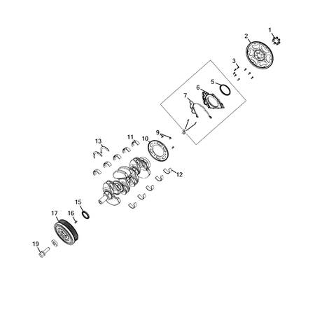 Jeep Grand Cherokee 2021-Present Crankshaft, Piston, Drive Plate, Flywheel, And Damper Seal Gasket