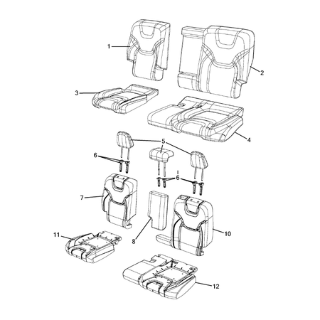 Jeep Cherokee 2014-2018 Rear Seats – Second Row Back Lining