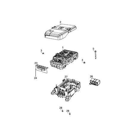 Jeep Grand Cherokee 2021-Present Power Distribution, Fuse Block, Junction Block, Relays And Fuses Screw