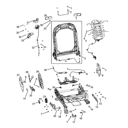 Jeep Wrangler 2018-Present Front Seats – Adjusters, Recliners, Shields And Risers Framing