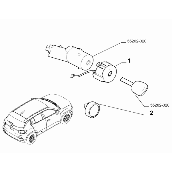 Jeep Avenger 2023-Present Key Switch Ignition Antenna