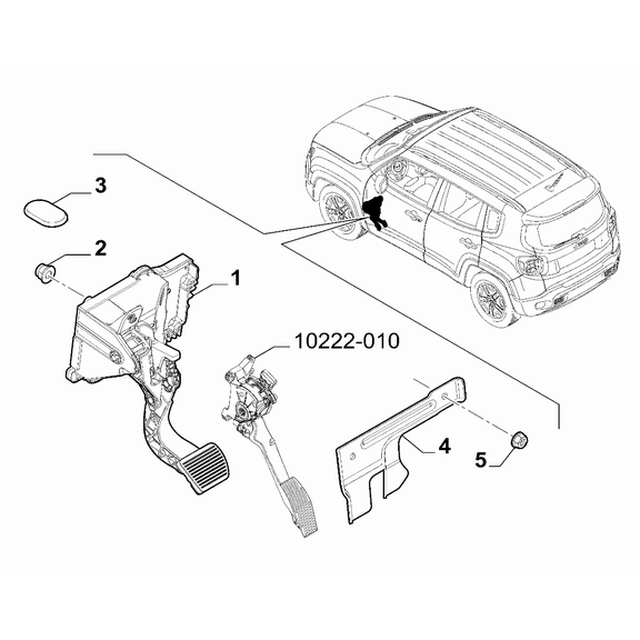 Jeep Renegade 2015-Present Foot Brake Control Rudder Bar