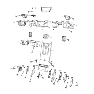 Jeep Wrangler 2018-Present Rear Seats – Second Row Adjusters, Recliners, Shields And Risers Protection