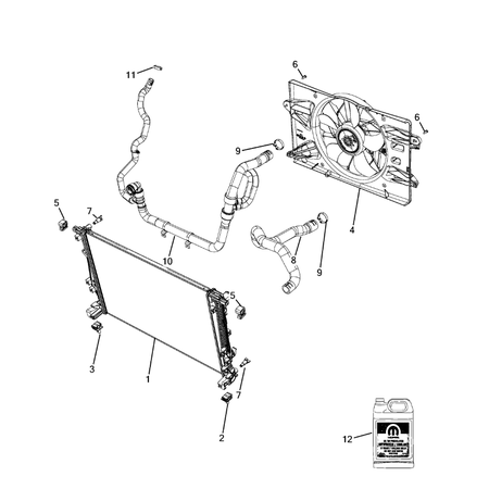 Jeep Cherokee 2014-2018 Radiator And Related Parts; Charge Air Cooler Insulator