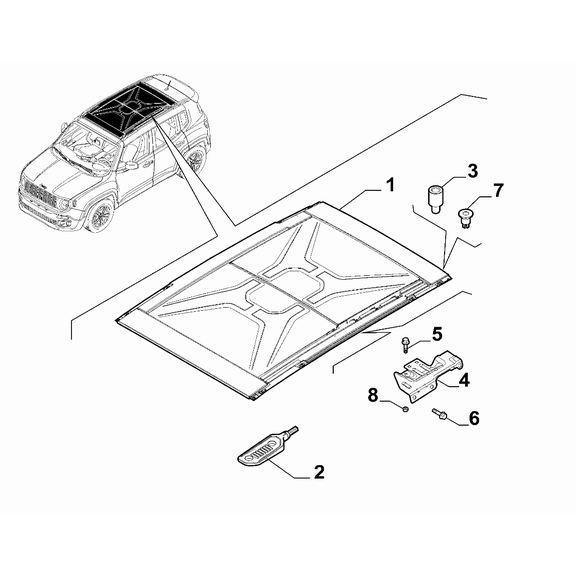 Jeep Renegade 2015-Present Folding Top Screw And Washerassy
