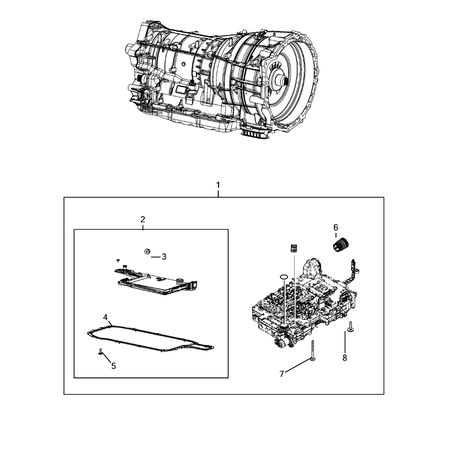 Jeep Wrangler 2018-Present Valve Body, Accumulator, Solenoid And Parking Sprag Valve Group