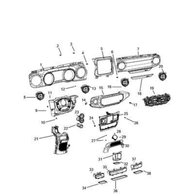 Jeep Wrangler 2018-Present Instrument Panel Drawer