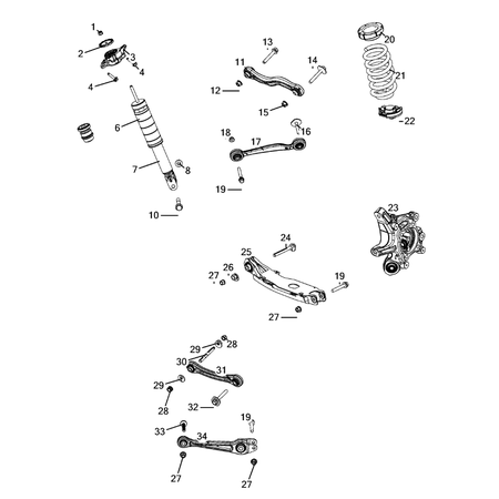 Jeep Grand Cherokee 2021-Present Rear Suspension And Cradle Pin