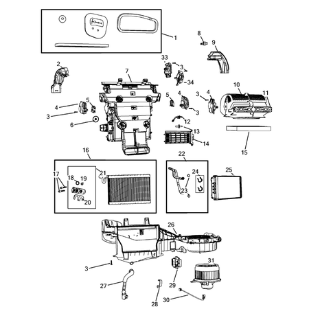 Jeep Grand Cherokee 2011-2020 Air Conditioner And Heater Units Evaporator