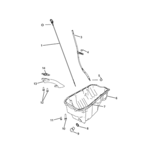 Jeep Cherokee 2014-2018 Engine Oiling, Oil Pan And Indicator (Dipstick) Level Rod