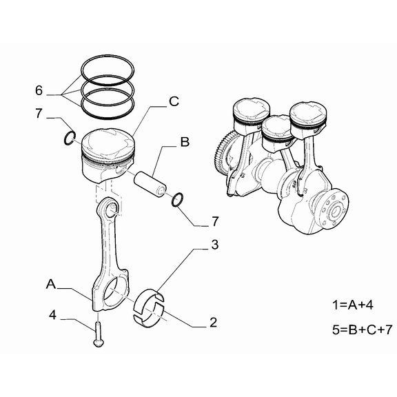 Jeep Avenger 2023-Present Connecting Rods And Pistons Piston Rings Set