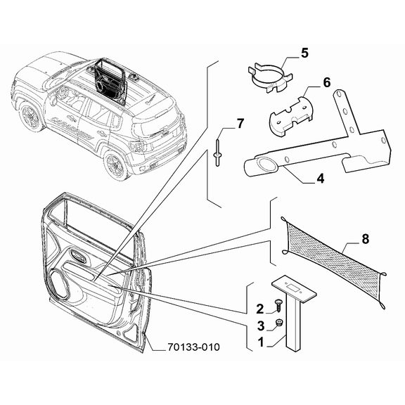 Jeep Renegade 2015-Present Accessory For Front Door Panels Panel