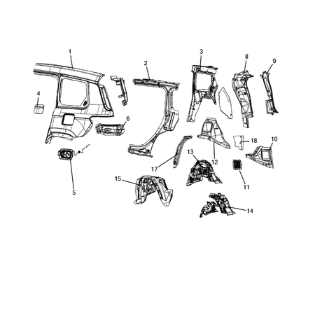 Jeep Grand Cherokee 2021-Present Aperture Panel, Pillar Supports And Cab Back Reinforcement