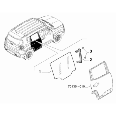 Jeep Renegade 2015-Present Side Rear Doors Glass Run