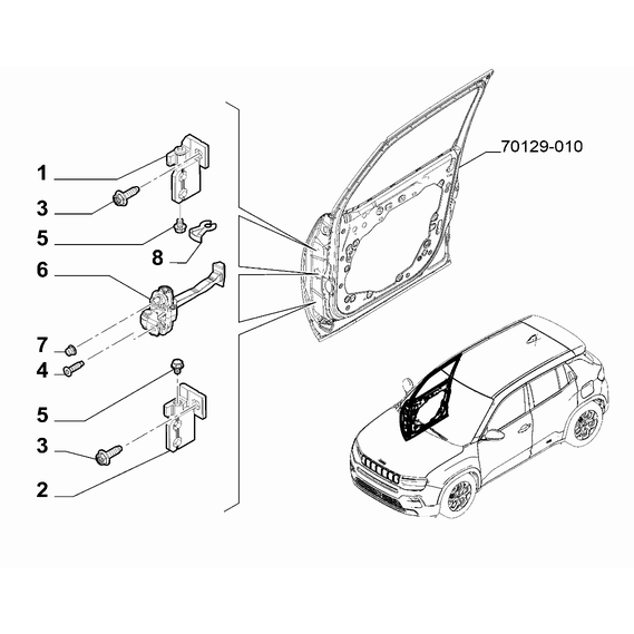 Jeep Avenger 2023-Present Side Front Doors Hinge