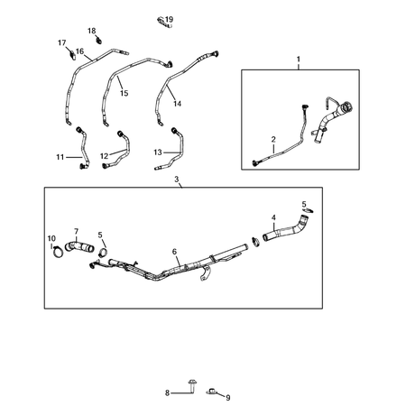 Jeep Wrangler 2018-Present Fuel Tank Filler Tube Hose