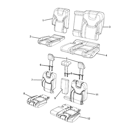 Jeep Cherokee 2014-2018 Rear Seats – Second Row Cushion Lining