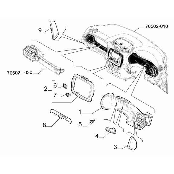 Jeep Renegade 2015-Present Instrument Panel Ornament