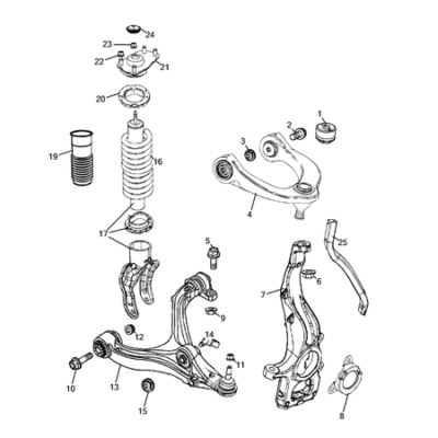 Jeep Grand Cherokee 2011-2020 Front Suspension, Strut And Cradle Screw