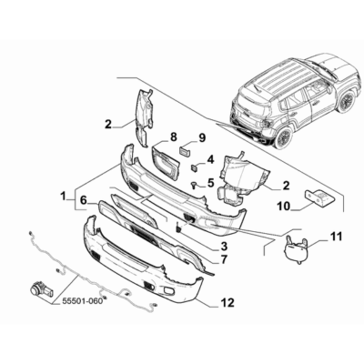 Jeep Renegade 2015-Present Rear Bumper Ornament