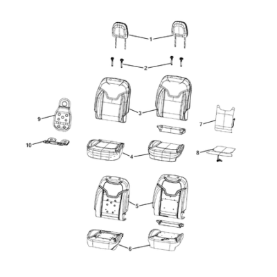 Jeep Compass 2017-Present Front Seats – First Row Padding