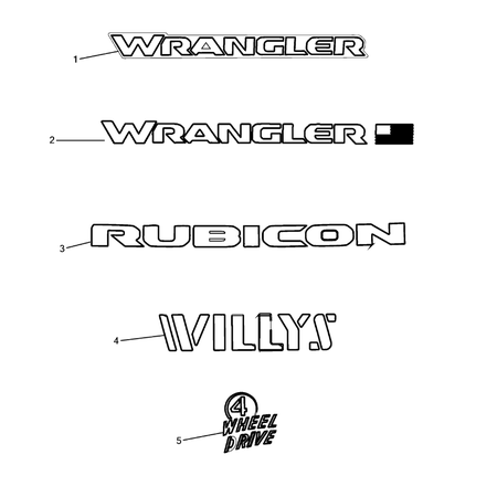 Jeep Wrangler 2018-Present Decals And Tape Strips Adhesive Tape