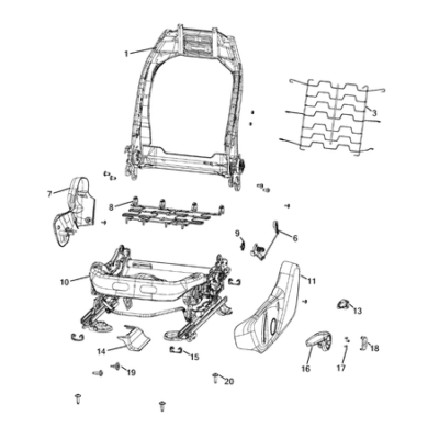 Jeep Compass 2017-Present Front Seats – Adjusters, Recliners, Shields And Risers Protection