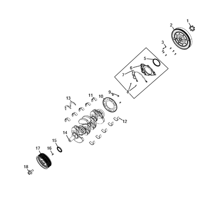 Jeep Wrangler 2018-Present Crankshaft, Piston, Drive Plate, Flywheel, And Damper Driven Pulley