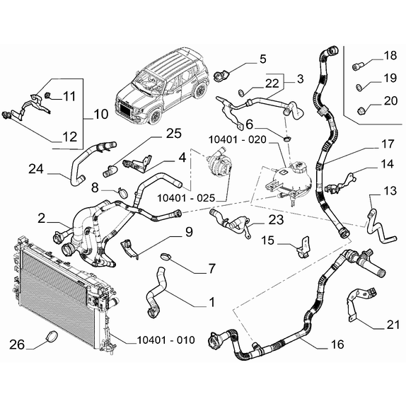 Jeep Renegade 2015-Present Radiator And Leads Collar