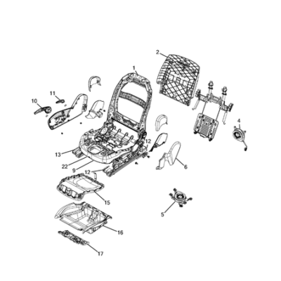 Jeep Cherokee 2014-2018 Front Seats – Adjusters, Recliners, Shields And Risers Handle