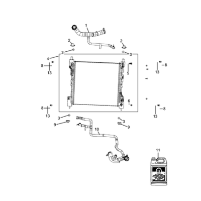 Jeep Grand Cherokee 2021-Present Radiator And Related Parts; Charge Air Cooler Radiator