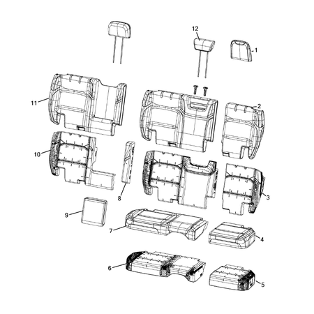 Jeep Wrangler 2018-Present Rear Seats – Second Row Back Lining