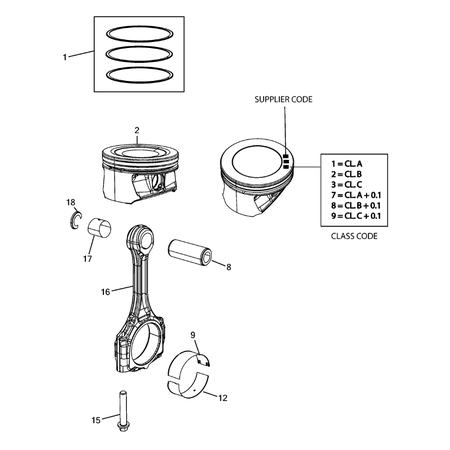 Jeep Cherokee 2014-2018 Crankshaft, Piston, Drive Plate, Flywheel, And Damper Piston