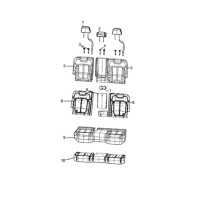 Jeep Grand Cherokee 2021-Present Rear Seats – Second Row Padding