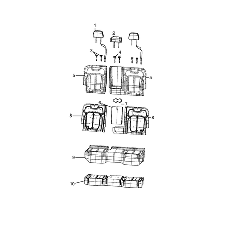 Jeep Grand Cherokee 2021-Present Rear Seats – Second Row Sleeve