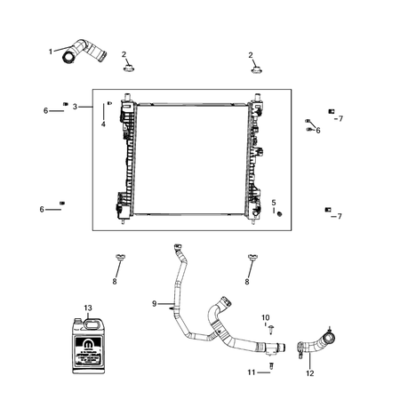 Jeep Grand Cherokee 2021-Present Radiator And Related Parts; Charge Air Cooler Hose