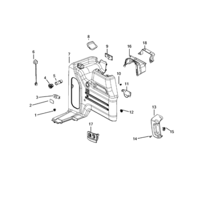 Jeep Wrangler 2018-Present Panels – Moldings – Scuff Plates, Pillar, Cowl, 1/4 Panel Trim And Cargo Covers Retainer