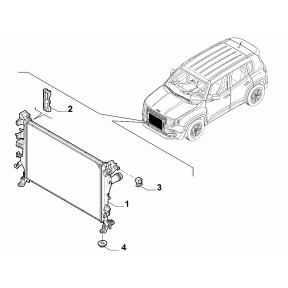 Jeep Renegade 2015-Present Radiator And Leads Bracket